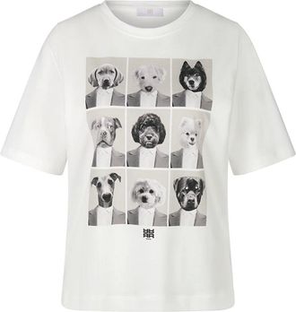 Riani Tops, Dames, Wit, M, Katoen, Wit Katoenen T-shirt met Leuk Ontwerp