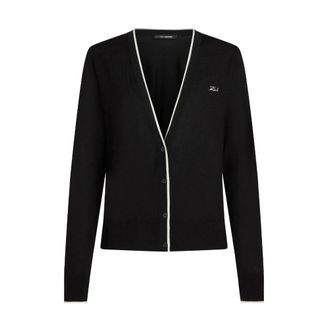 Karl Lagerfeld Truien & Vesten, Dames, Zwart, S, Wol, Essenti&euml;le Merino Wol Vest