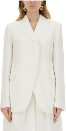 Sportmax Blazer de Lino - Jackets - Mujer - Blanco - S