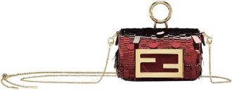 Fendi Nano Baguette Charm Embellished Sequins Bag