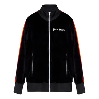 Palm Angels FW21 Rainbow Chenille Track Jacket Black PMBD001F21FAB0081001