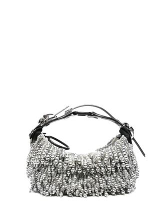 Innerraum pearl-embellished buckle shoulder bag - men - Polyester/Faux Pearl/Polyurethane/Cotton/Cotton - One Size - Silver