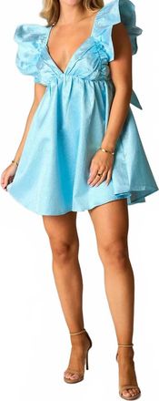 BuddyLove Shimmer Ruffle Dress In Blue