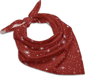 Generic Galaxy Star Square Silk Scarf Lightweight Neck Scarf Snowflakes Scarves Wraps for Hair Breathable Headscarf Gifts for Women Men 60&times;60 CM
