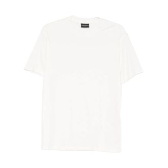 Emporio Armani T-shirt met ronde hals en logodetail - Heren - T-shirts - Wit - 2XL - Tops