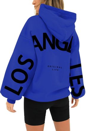Generic Deals Of The Day Clearance Prime HUIFUAO Los Angeles Hoodie for women UK Oversized Sweatshirt for Women Long Sleeve Plus Size Womens Hoodies Pullover 