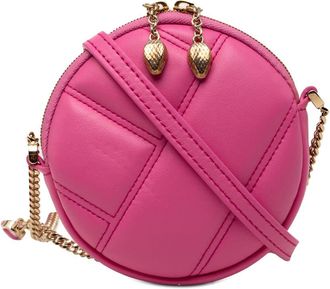 Bulgari Pre-owned Bvlgari Leather Serpenti Cabochon Round Crossbody W9Q1C4WMFCTQA4RD