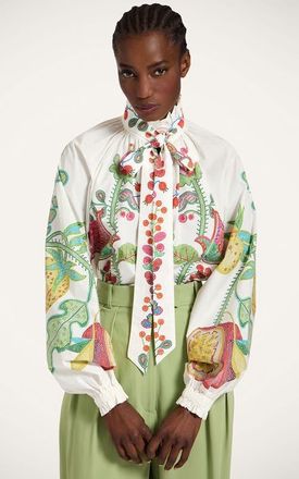 La DoubleJ Cerere Blouse Grenadilla Plac&eacute;e Off White at Nordstrom, Size Small