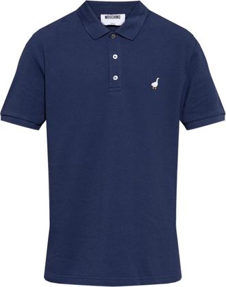 Moschino Cotton Polo Shirt - Heren - Polos - Blauw - S - Katoen - Tops