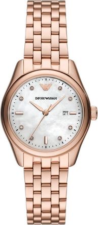 Emporio Armani Three-Hand Date Bracelet Watch in Rose Gold at Nordstrom Rack