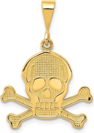 Diamond2Deal 14k Yellow Gold Skull Bones Pendant