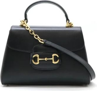 Gucci Pre-owned Leather gucci-bags - Dames - Vintage Handtas - Zwart - ONE Size - Leer - Vintage
