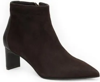 Bruno Magli Fiama Pointed Toe Bootie in Dark Brown Suede at Nordstrom, Size 10.5