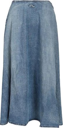 Diesel Full Skirt - Dames - Spijkerrokken - Blauw - W26 - Katoen - Rokken
