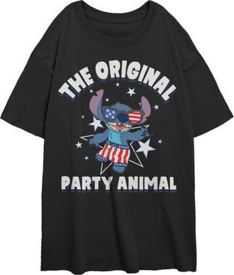 Lilo & Stitch Juniors Lilo & Stitch The Original Party Animal T Shirt in Black at Nordstrom, Size Xx-Large