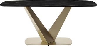 VENTE-UNIQUE.COM Mesa fija cristal templado negro