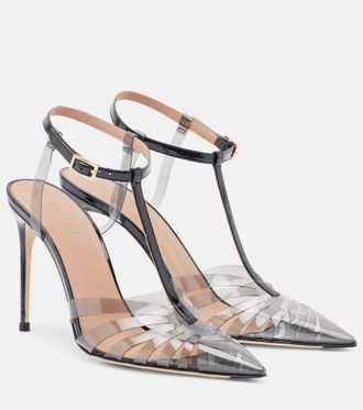 Malone Souliers Jilia leather-trimmed PVC slingback pumps