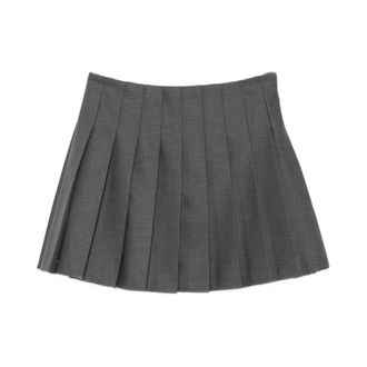 Self Portrait Short Skirts, female, Gray, Size: XS Pleated Mini Skirt