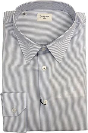 Saint Laurent Mens Shirts Clear Blue