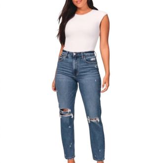Abercrombie & Fitch High Rise Mom Jeans In Blue