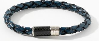 Tateossian Mens Chevron braided leather bracelet