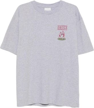 Dr&ocirc;le de Monsieur Heren, Tops, Grijs, Maat: XL