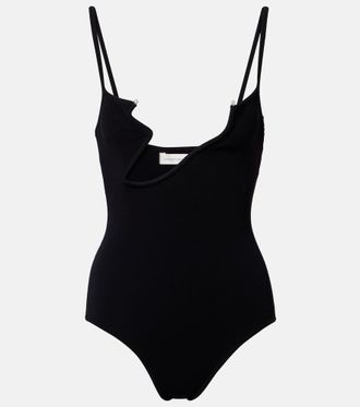 CHRISTOPHER ESBER Odessa cutout embellished ribbed-knit bodysuit