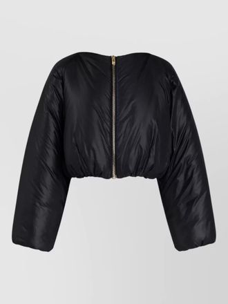 Alaia nylon cropped bomber jacket quilted design