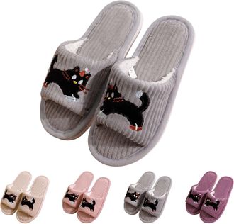 Generic Womens Open Toe Slippers Kitten Slippers Women Cute Cat Slipper Funny Animal Slipper Winter Warm Sliders Non Slip Bedroom Shoes Plush Kitty Sliders Ca
