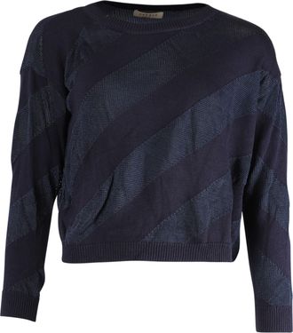 Sandro Sandro gestreepte trui in marineblauw polyester