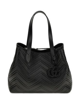 Gucci GG Marmont medium leren shopper - Zwart