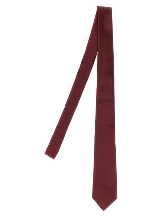 Saint Laurent Burgundy Red Silk Tie