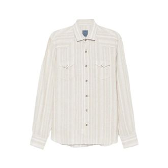 Barba Striped Casual Shirt - male - Barba - Casual Shirts - Beige - 3XL - Shirts
