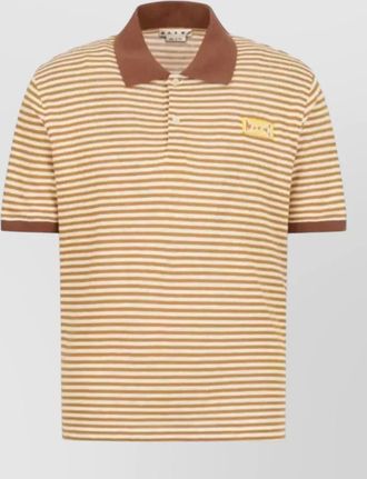 Marni striped polo collar t shirt regular fit