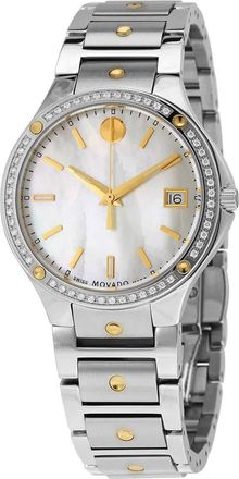 Movado SE Quartz Diamond Mother of Pearl Dial Ladies Watch 0607517