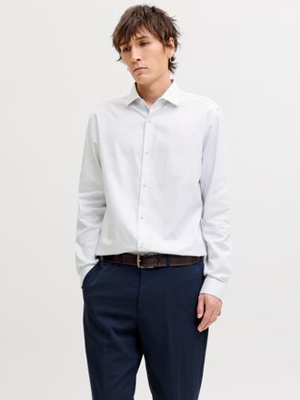 Jack & Jones Langarmhemd JACK & JONES JPRBLAPARKER DETAIL L/S SHIRT NOOS, Herren, Gr. XXL, N-Gr, cloud dancer fit:slim fit, Web, Obermaterial: 100% Baumwolle, unif