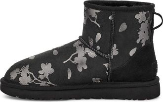 UGG (WMNS) UGG Classic Mini Floral Foil Fleece Lined Black 1118163-BLK