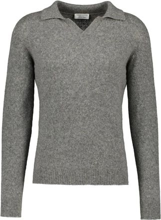 Roberto Collina Wool Polo Sweater - Heren - Truien - Grijs - Maat: XL Wol
