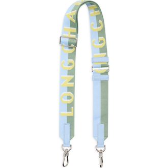 Longchamp Shadow Adjustable Canvas Shoulder Strap in Lime at Nordstrom