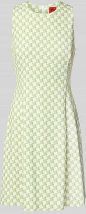 HUGO BOSS Tailliertes Freizeitkleid mit Allover-Muster Modell Kaseli-1 in Hellgruen, Gr&ouml;&szlig;e 34