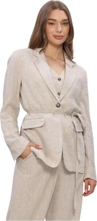 Moss Copenhagen Ginia Blazer - Dames - Blazers - Beige - M - Linnen - Jassen