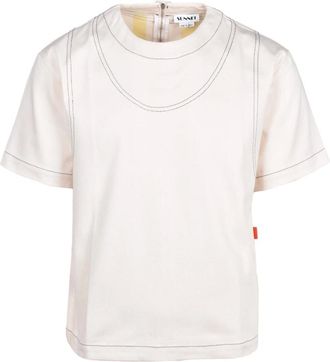 Sunnei Sunnei, Tops, Heren, Beige, L, Katoen, Stijlvolle Katoenen Blouse