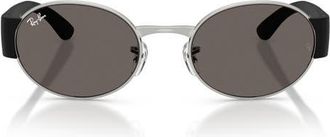 Ray-Ban 52mm Oval Sunglasses in Silver /Dark Grey at Nordstrom