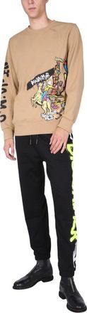 Disclaimer Crew Neck Cotton Sweatshirt - Brown