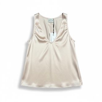 Forte_Forte Womens Silk Satin Sleeveless Top In Oyster