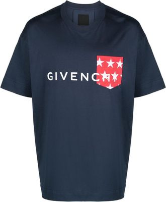 Givenchy logo-print cotton T-shirt - men - Cotton - S - Blue
