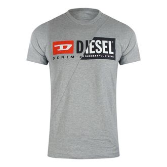 Diesel Heren Premium Katoenen T-Shirt (Grijze Mergel)