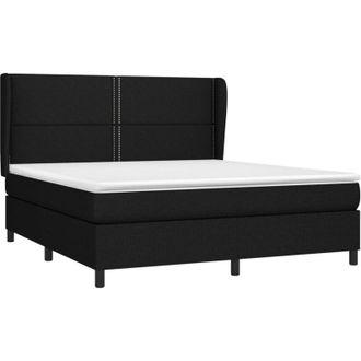 vidaXL Vidaxl - Cama Box Spring Con Colch&oacute;n Tela Negro 160x200 Cm