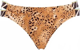 Agua Bendita Womens Jambo Charis Bikini Bottom In Animal Print
