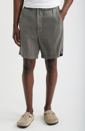 Madewell Pull-On Linen Shorts in Stormy Spruce at Nordstrom, Size Xx-Large